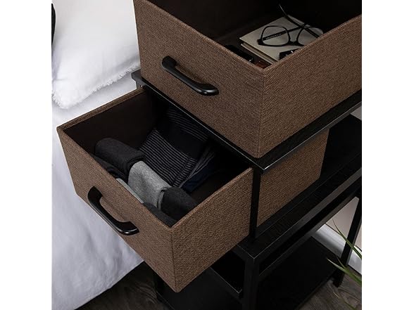 Household Essentials Stacking Storage Boxes with Laminate Top