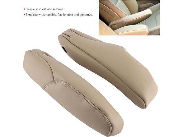 Aramox Car Armrest Cover Car Seat Armrest (Beige)
