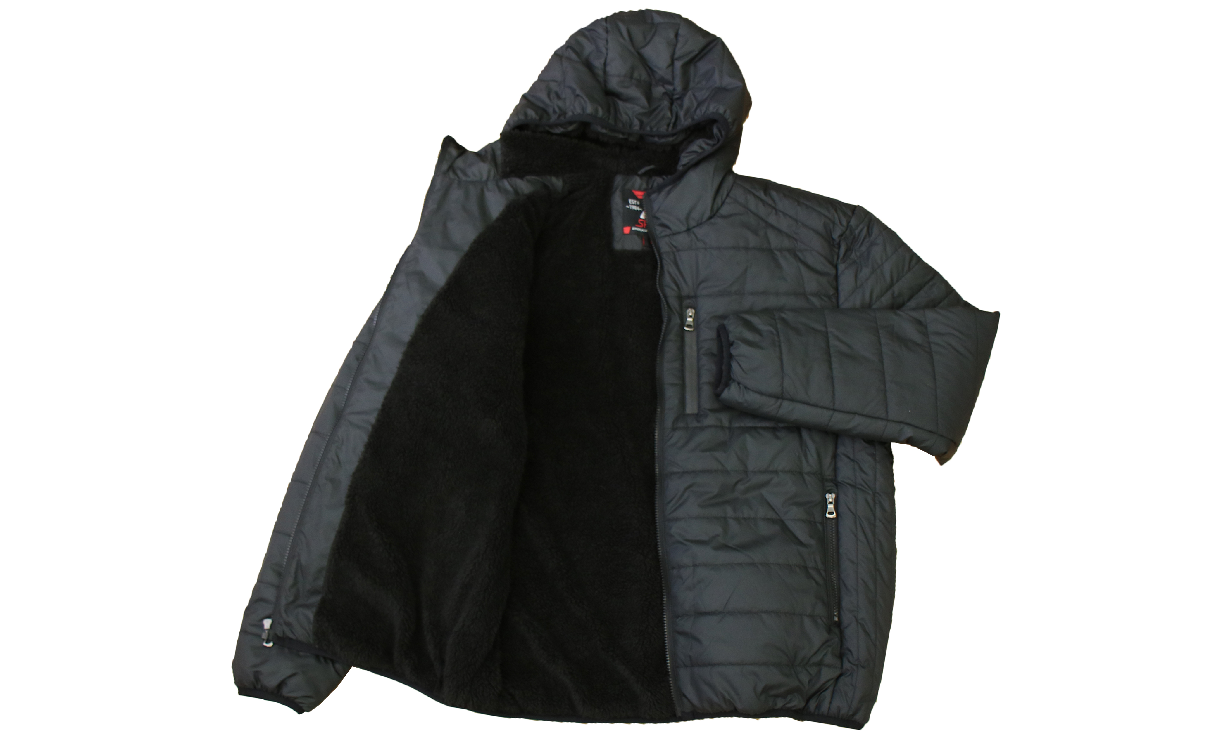Mens Sherpa Fleece-Lined Hooded Puffer Jacket - Gallery 21