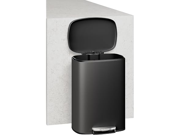 Takywep 13 Gal/50L & 2.6 Gal/10L Stainless Steel Trash Can Combo Set Black