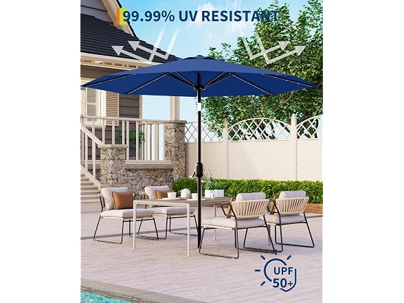HarmonyHealth 10 Ft Patio Umbrella Tilt