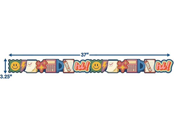 Eureka 846362 S'Cool Era School Icons Extra Wide Border