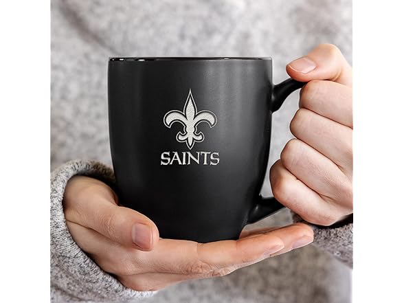 NEW ORLEANS SAINTS Main 15oz Matte Black Bistro Mug