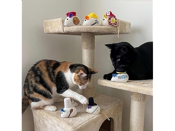 SPOT Mice at Work Cat Toys, Catnip Filled Plush Mice