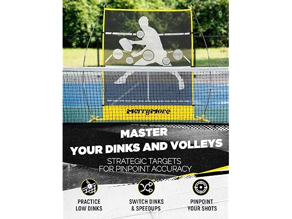 Yellow Pickleball Practice Rebounder Net