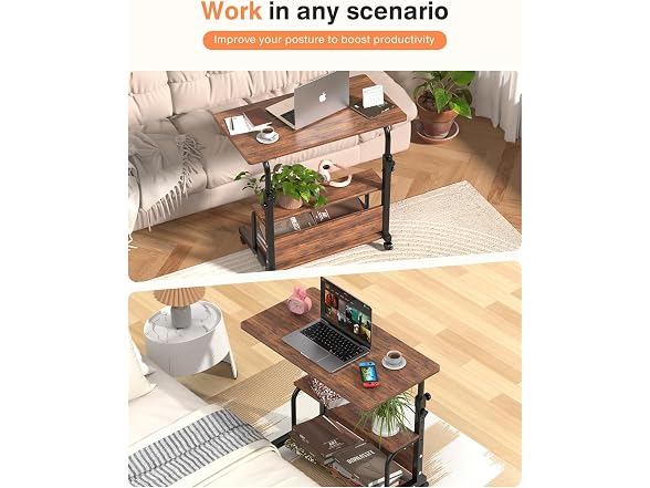 QZMDSM 32in Rolling Desk on Wheels