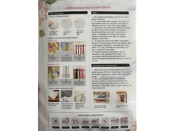 Benway Stamped Cross Stitch Kit, DIY Needle Craft