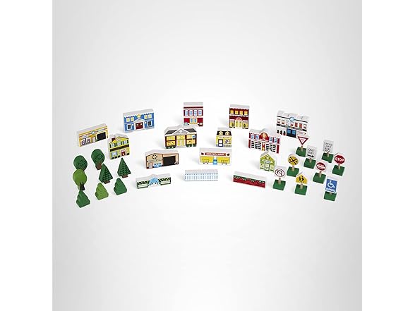 Melissa & Doug Wooden Town Play Set