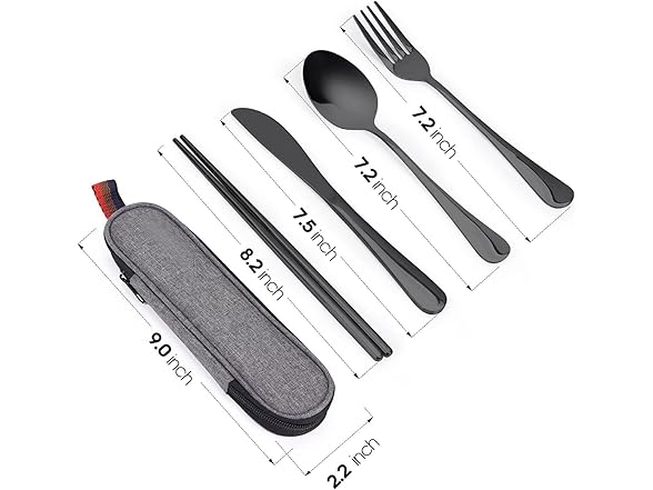 Generic Travel Utensils Set with Case