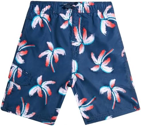 Kanu Surf Boys' Viper Quick Dry UPF 50 Swim Trunk, Palm Beach Navy, Medium (5/6)