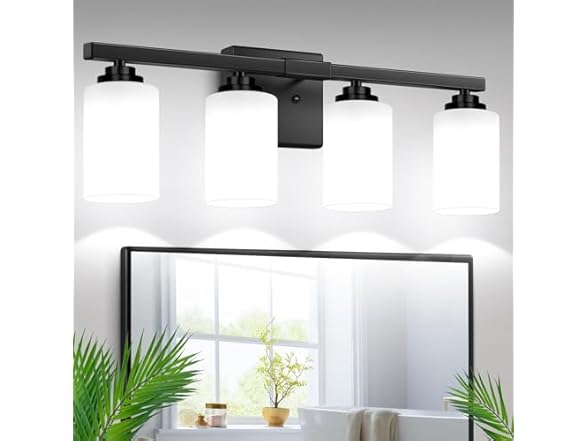 Black & Milky White Glass