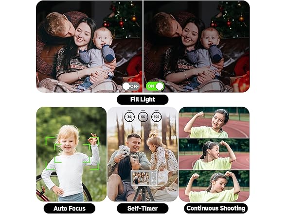 ceye FHD 4K 44MP Digital Camera w/3-LED Flash