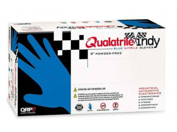 QRP BQY09L Medium 9 PF INDUSTRIAL BLUE NITRILE GLOVE