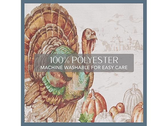 Elrene Home Fashions Holiday Turkey Bordered Fall Napkins