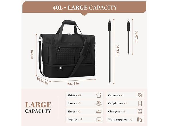 Maelstrom Gym Bag for Women,40L Travel Duffel Bag 