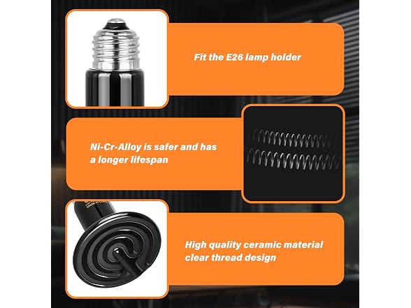 Simple Deluxe 150W Ceramic Emitter Reptile Heat Lamp Bulb