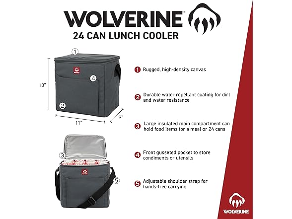 WOLVERINE Adult, Grey, 24 Can Cooler