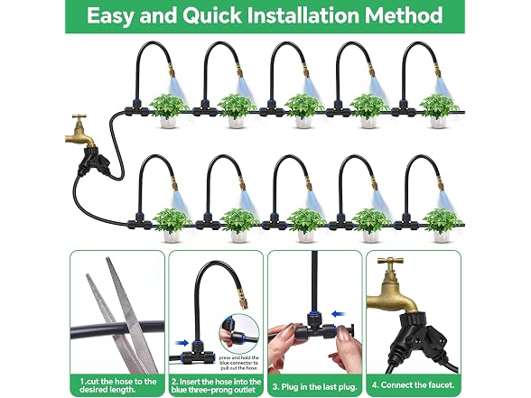 BUIGNDG 120Ft 1/4" Drip Irrigation System