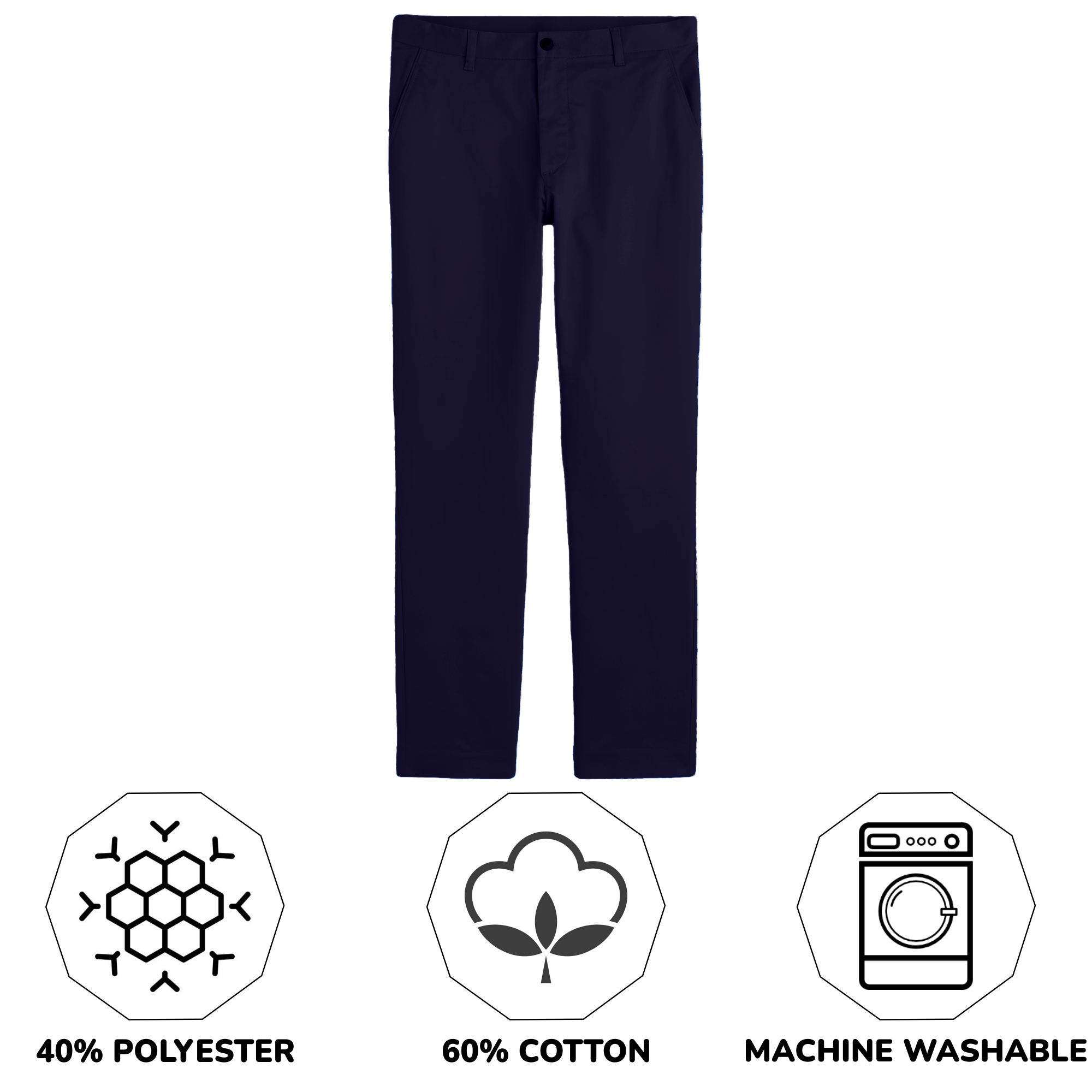 Boys Flat Front Uniform Pants (4-20) - Gallery 21