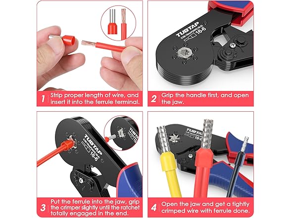 TUBTAP Wire Ferrule Crimping Tool Kit