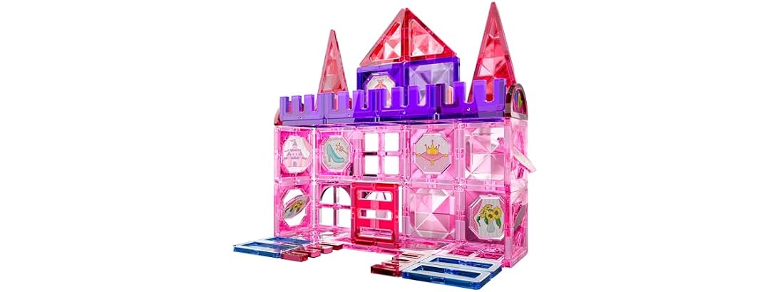 KukuFun 54 Piece Set Princess Castle Magnetic Tiles Set
