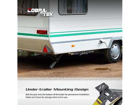 Cobra-Tek CBK-1124-PBK 2500 lbs Trailer Jack (24")