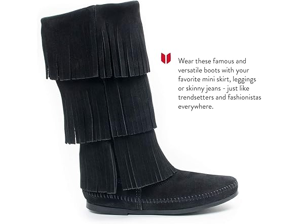 Minnetonka Women's 3-Layer Fringe Boot