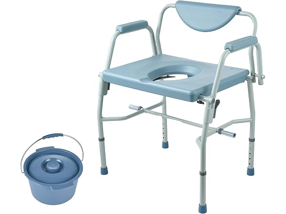 Commode Chair, Bedside Commode with Drop-Down