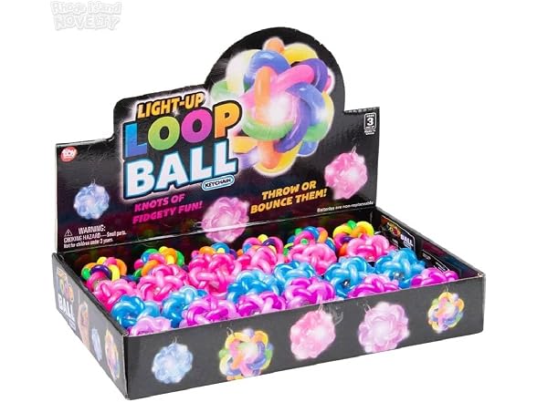 1.5" Light-Up Loop Ball Backpack Clip 24ct
