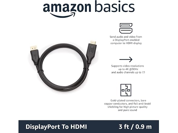 Amazon Basics DisplayPort to HDMI