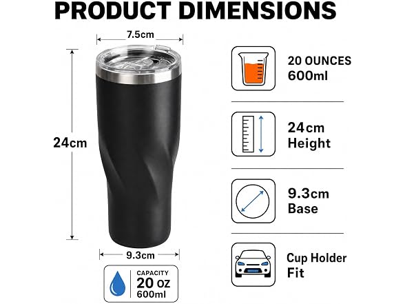 CYPHERTAN 20oz Insulated Travel Tumbler