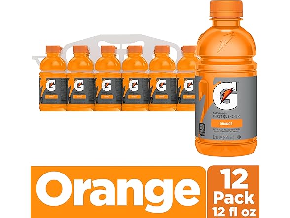 12PK Gatorade Thirst Quencher, Orange, 12 fl oz