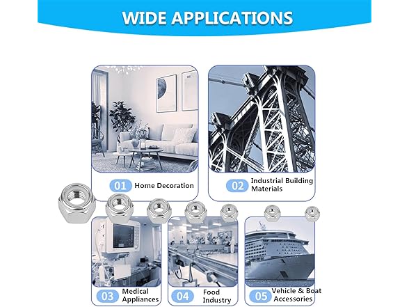 SpzcdZa 150Pieces 1024 Nylon Lock Nuts
