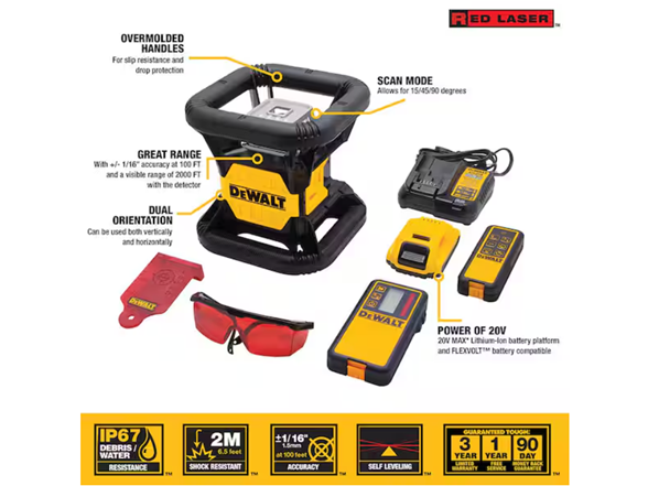 DEWALT DW079LR 20V MAX Red Self Laser Level