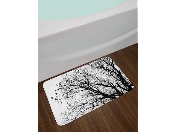 Ambesonne Nature Bath Mat, Leafless Autumn