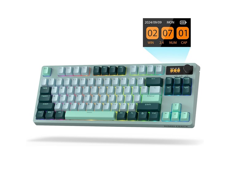 LTC NB-841 Pro Mechanical Keyboard,LCD Panel Sky Blue