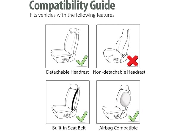 Front Cloth Seat Covers Black