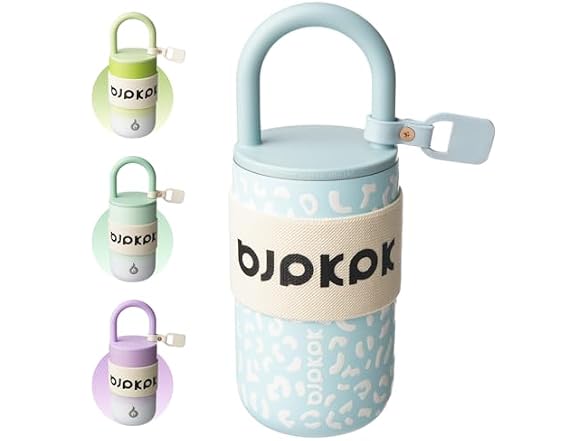 BJPKPK 13oz Insulated Tumbler Light Blue Leopard