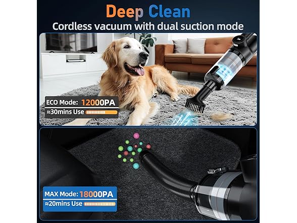 21KPa Handheld Vacuum for Car & Home