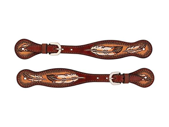 Turquoise Cross Coco Feather Men's Spur Straps