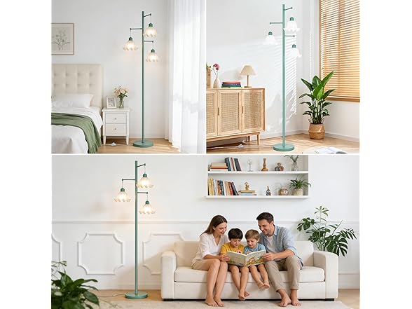 TOBUSA Green Flower Floor Lamp for Living Room