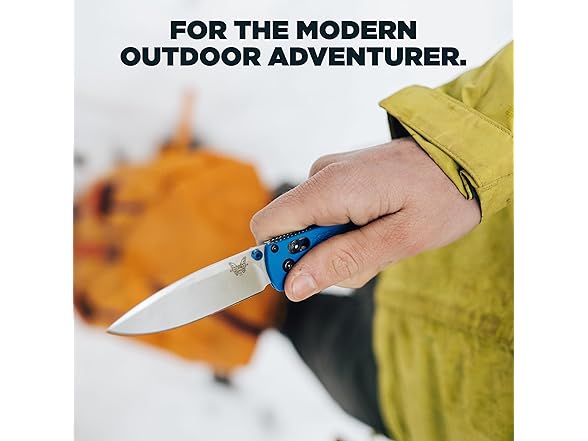 Benchmade Bugout Knife - Blue Grivory - Satin Finish