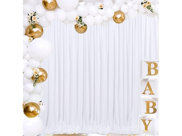 B-COOL White Backdrop Curtains 5ft x 8ft 2pk - Gallery 2