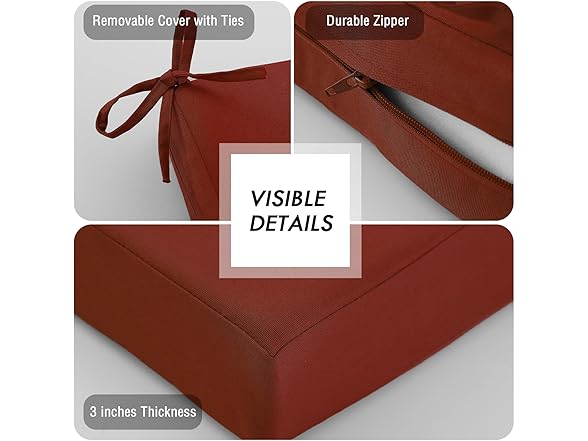 Outdoor Chair Pads with Ties 2 Pack