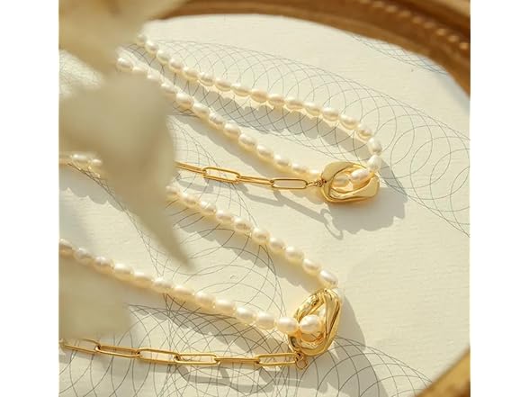 Pearl Pendant Necklace Gold Plated