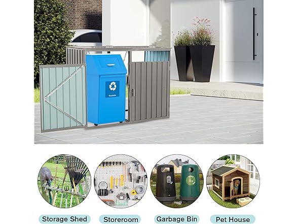 IMagacFun Outdoor Trash Can Storage