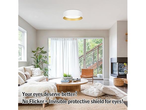 BrightHome Flush Mount Ceiling Light White, 25W LED