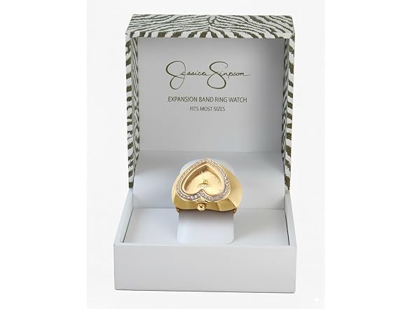Jessica Simpson Gold Heart Ring Watch
