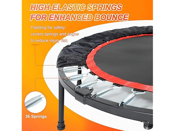 48" Foldable Mini Trampoline for Adults 600 LB