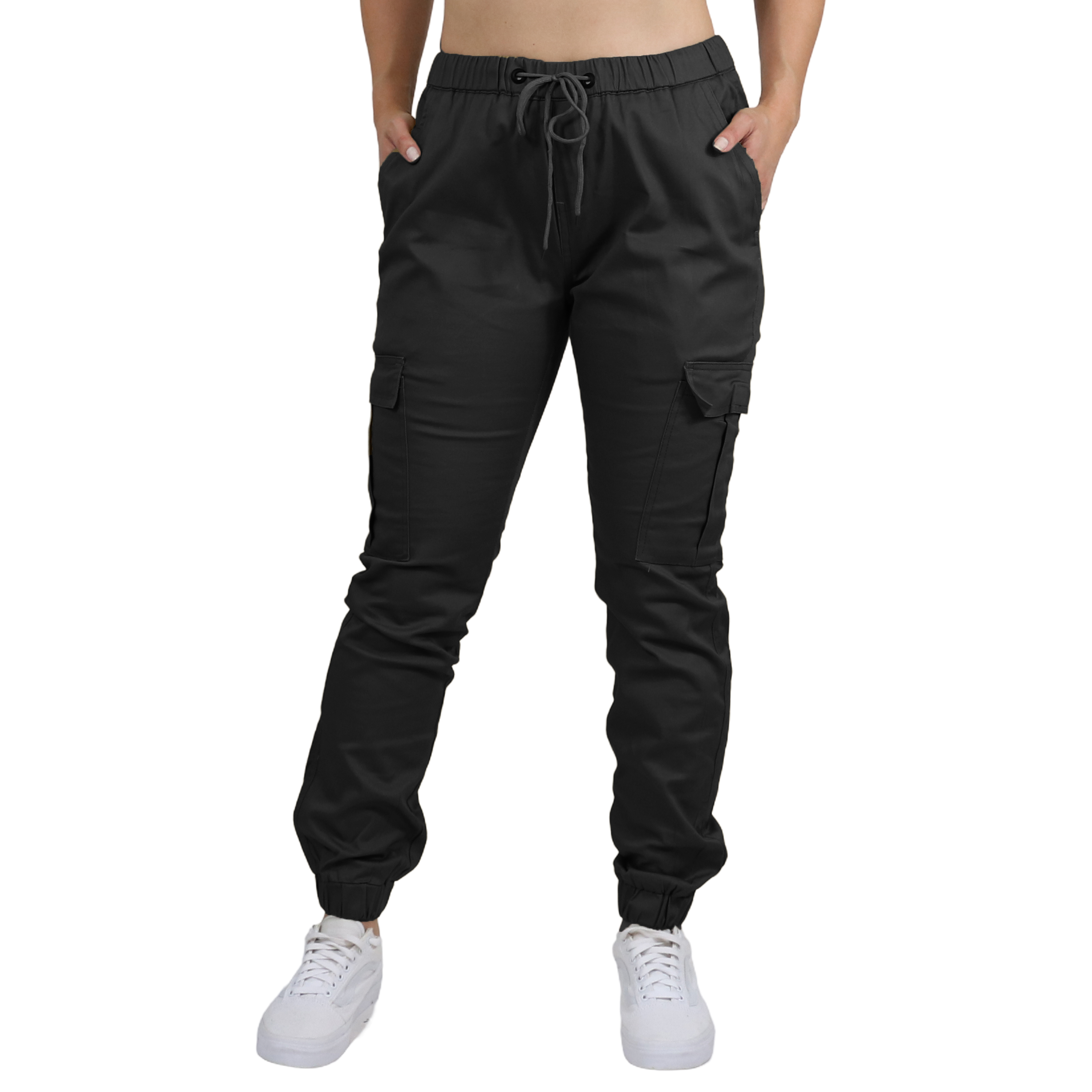 3Pk Asst Womens Stretch Cargo Joggers - Gallery 15